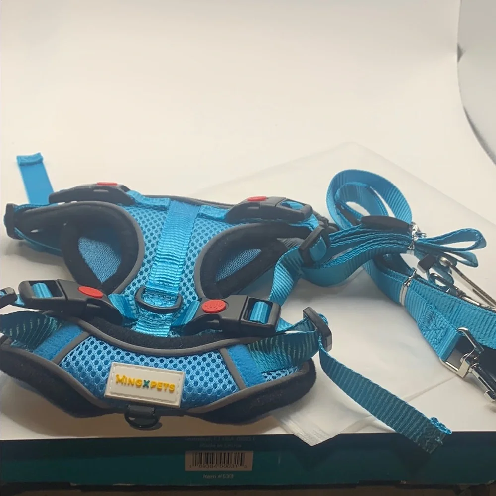 Stylish Blue Cat Harness and Leash Combo